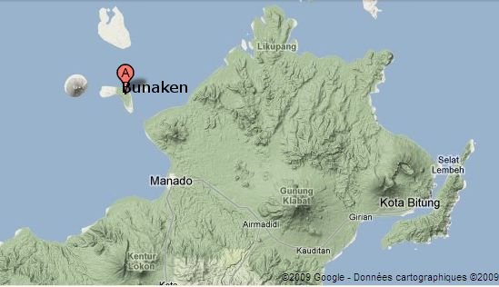 Pour situer Bunaken (Nord Sulawesi)